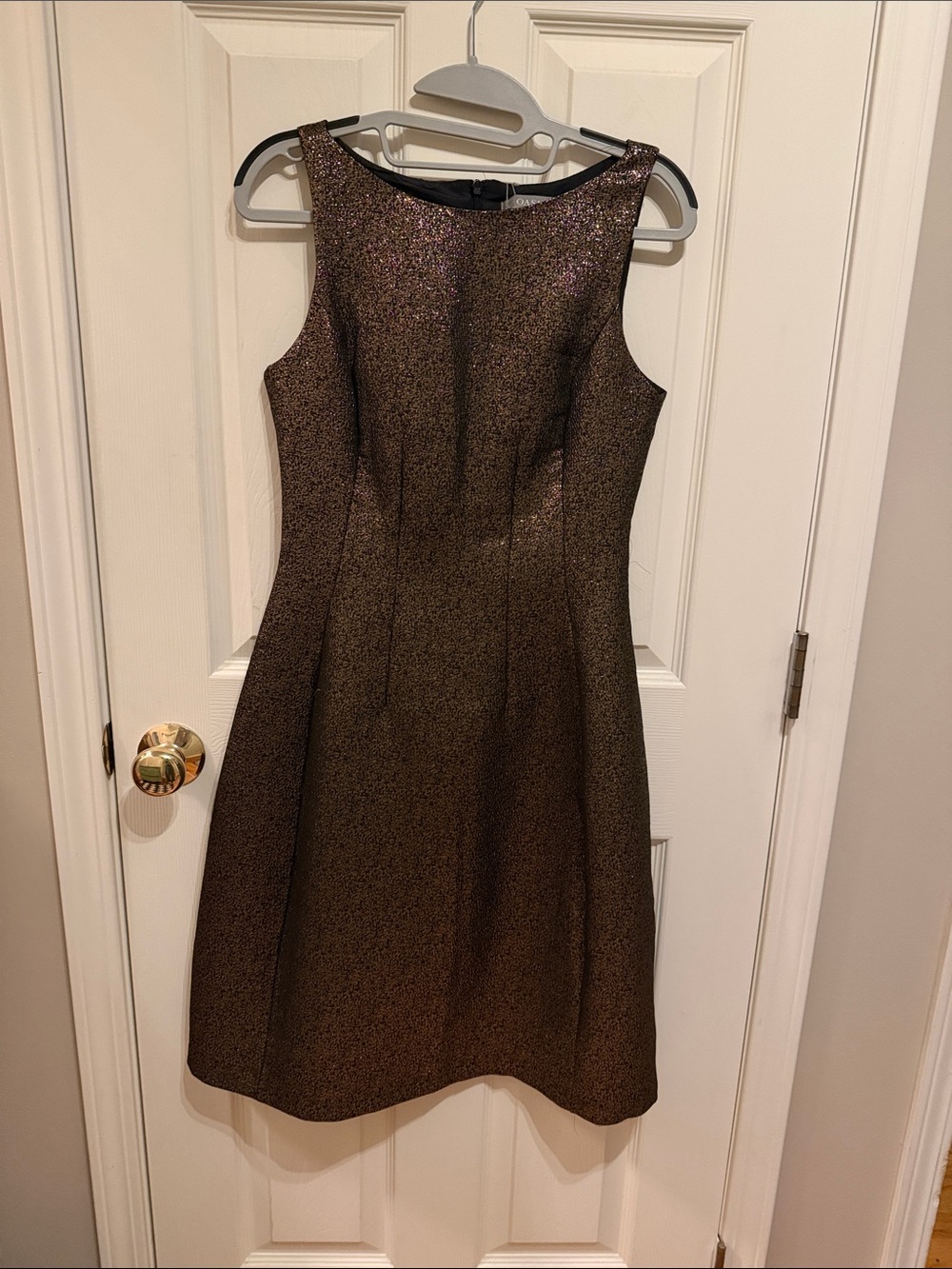 Oasis Metallic Bronze Sheath Dress